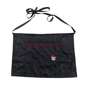 Pizza Hut Black Waist Apron Pockets Waist Half Uniform Employee Server Host Cook